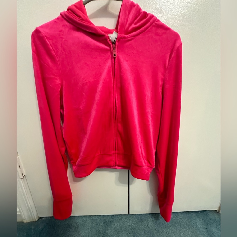 OFFLINE by aerie Bright Lights Velour Cropped Full Zip Hoodie